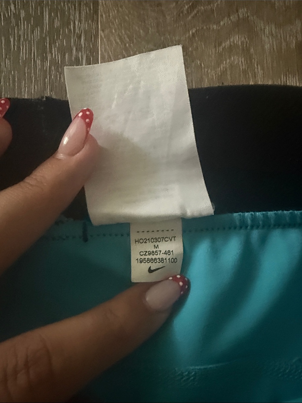 Nike Pro Women's Teal Performance Shorts with Black Waistband - Picture 2 of 4